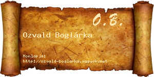 Ozvald Boglárka névjegykártya
